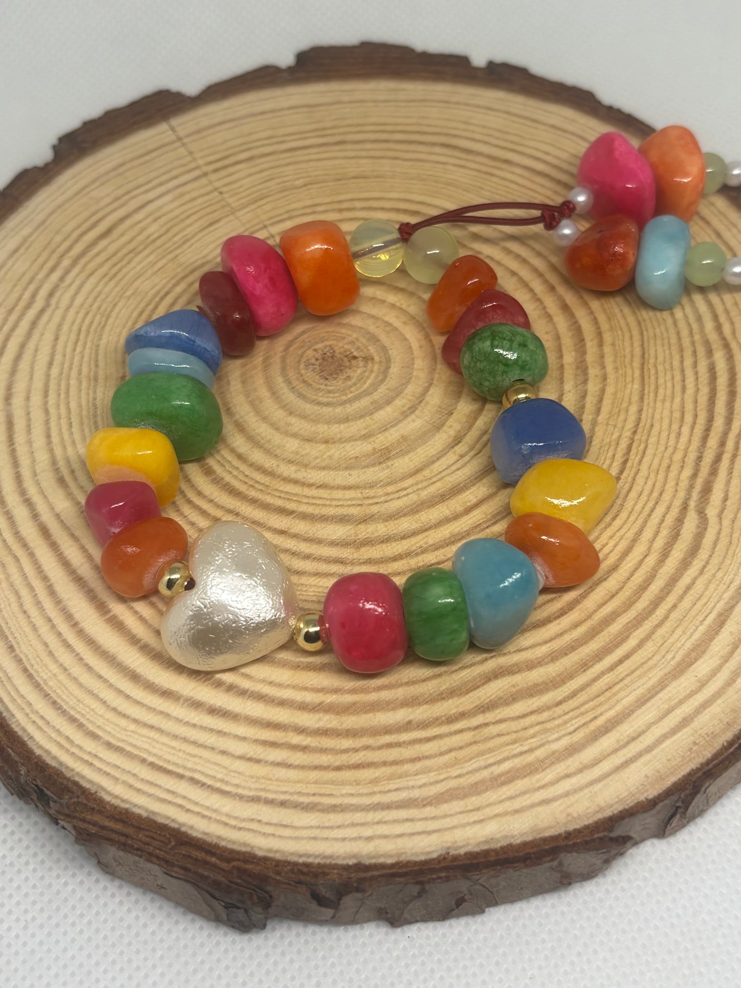 Corazón de Perlas Multicolor🤍