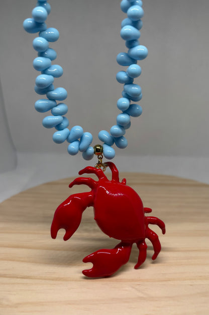 Red Crab Coast Set – Necklace & Bracelet 🦀🌊