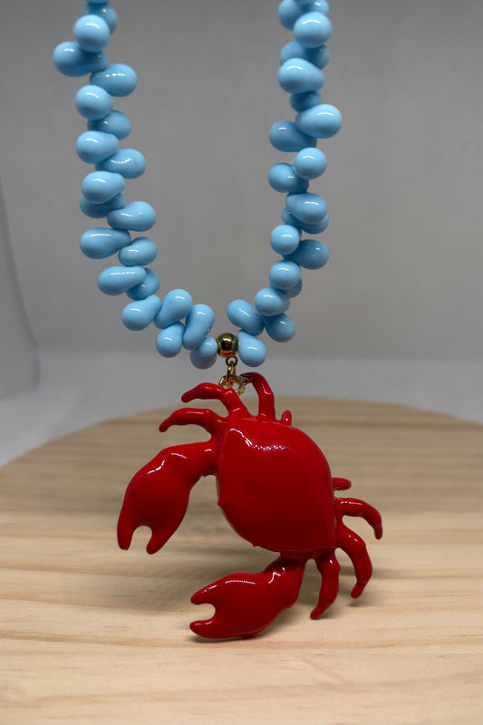 Red Crab Coast Set – Necklace & Bracelet 🦀🌊