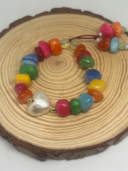 Corazón de Perlas Multicolor🤍