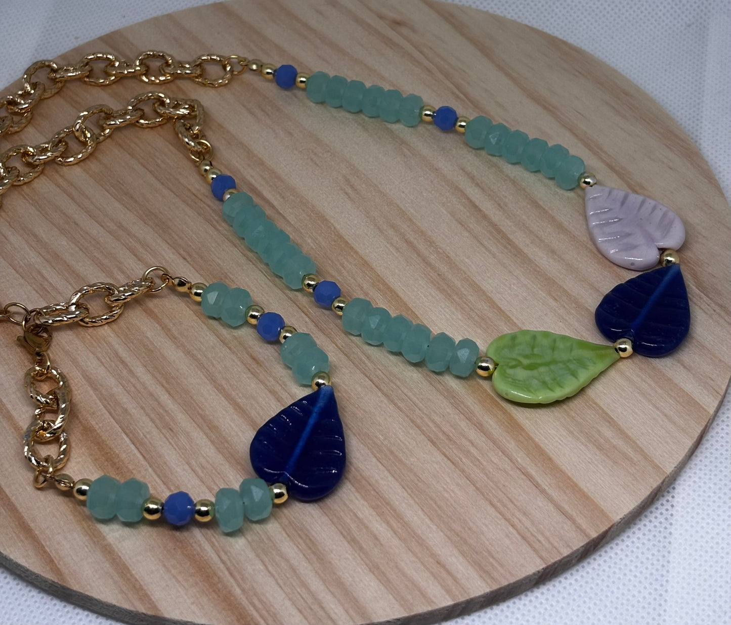 Hojas|Necklace & Bracelet |Set 🍃 🌊