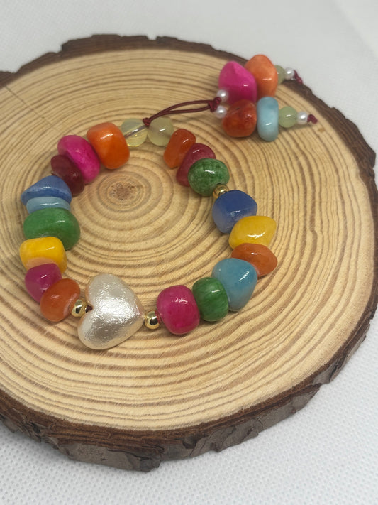 Corazón de Perlas Multicolor🤍